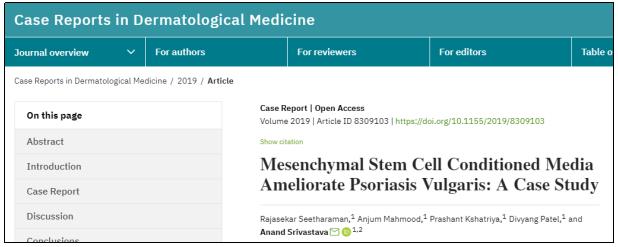 間充質(zhì)干細(xì)胞條件培養(yǎng)基改善尋常型銀屑病:案例研究 間充質(zhì)干細(xì)胞條件培養(yǎng)基改善尋常型銀屑病:案例研究
